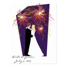Bride & Groom Save the Date-July 4th Weddings Postcards