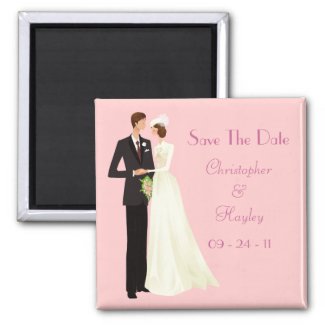 Bride & Groom Save The Date magnet