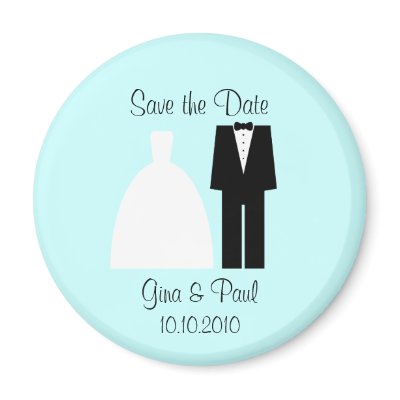 Bride Groom Save the Date Fridge Magnets