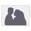 bride & groom silhouette cards