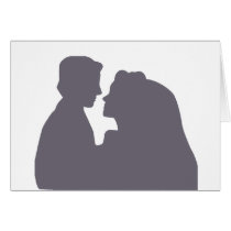bride & groom silhouette cards