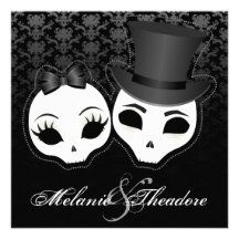 Bride & Groom Skullies Personalized Announcements