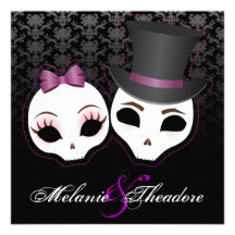 Bride & Groom Skullies (Violet) Announcement