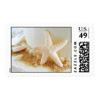 Bride Groom Starfish Beach Wedding Cake Stamp