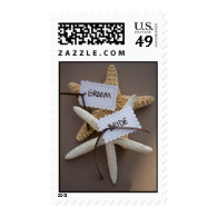 Bride Groom Starfish Beach Wedding Stamp