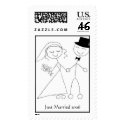 Bride & Groom Stick Figure Postage postage