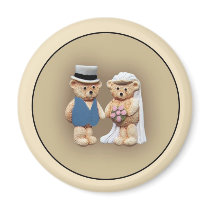 Bride & Groom Teddy Bears magnets by Minisculptures Bride & Groom Teddy Bears magnets