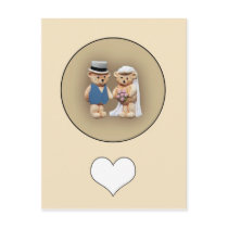 Bride & Groom Teddy Bears postcards