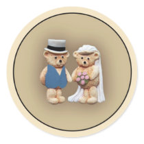 Bride & Groom Teddy Bears stickers by Minisculptures Bride & Groom Teddy Bears stickers