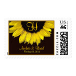 Bride Groom Wedding Date and Monogram Sunflower Stamps Bride Groom Wedding Date and Monogram Sunflower Stamps