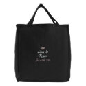 Bride & Groom Wedding Date Black Embroidered Bag embroidered bags