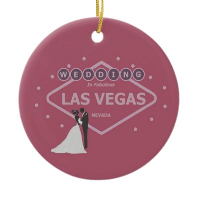 Bride & Groom Wedding In Las Vegas Ornament