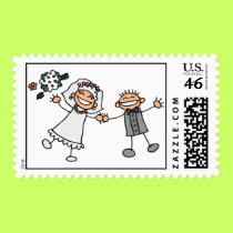 Bride & Groom wedding stamps