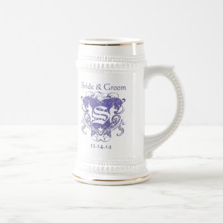 Bride & Groom Wedding Stein Vintage Lions mug