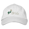 Bride Hat, Embroidered White Rose embroideredhat