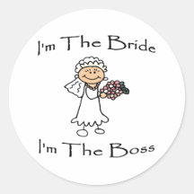 Bride Is Boss Round Sticker
