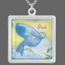 Bride Jewelry, Blue Bird Necklace necklaces