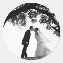 Bride Kiss under Oak Sticker