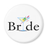 Bride Martini Black Fridge Magnets
