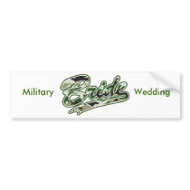 Bride/Military Green Camouflage Bumper Stickers