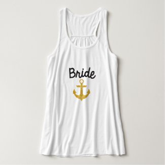 Bride Nautical Anchor Gold Foil Tank