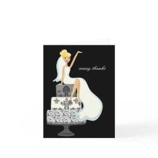 Bride On A Wedding Cake Thank You Notes zazzle_card