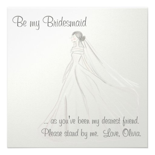 Bride On White Satin Personalized Announcements