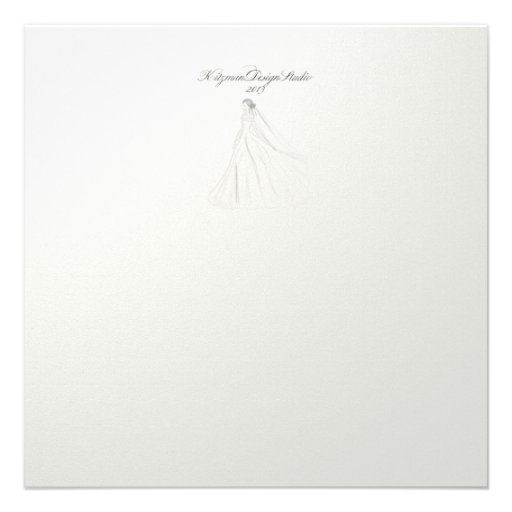 Bride On White Satin Personalized Announcements