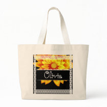 BRIDE or BRIDESMAID BAG - Yellow and Orange Daisy