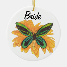 Bride Ornament,  Butterfly Ornament