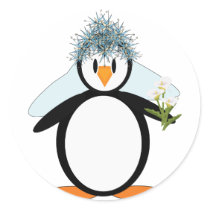 Bride-Pengo Round Sticker
