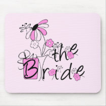 Bride Pink and Black Flowers Tshirts and Gifts Mousepads