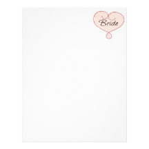 Bride Pink Heart Personalized Letterhead