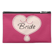 Bride Pink Heart Travel Accessory Bag
