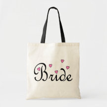 Bride Pink Hearts Bags