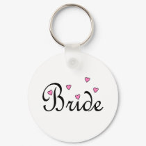 Bride Pink Hearts keychains