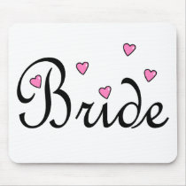 Bride Pink Hearts mousepads