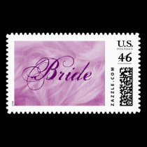 Bride Purple Plume Postage - Customizable stamps