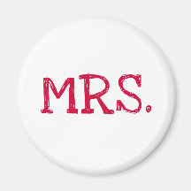 Bride Red Text Mrs. Fridge Magnet