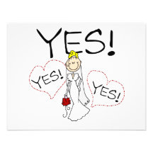 Bride Says Yes Tshirts and Gifts Invitation