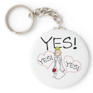 Bride Says Yes Tshirts and Gifts keychain