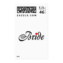 Bride Script Red Heart Stamps