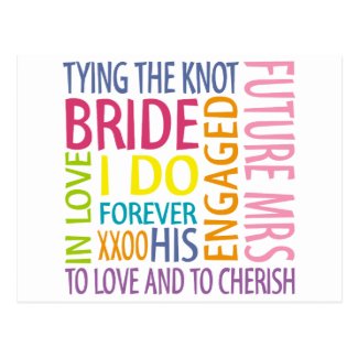 Bride Sentiments Wedding Post Card