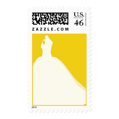 Bride Silhouette - Ball Gown Postage Stamp