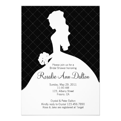 Bride Silhouette - Bridal Shower Invitaion (Black) Invites