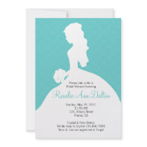 Bride Silhouette - Bridal Shower Invitaion (Teal) invitations