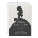 Bride Silhouette - Bridal Shower Stripes (Ivory) Invitations