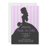 Bride Silhouette - Bridal Shower Stripes (Purple) Invitations
