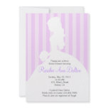Bride Silhouette - Bridal Shower Stripes (Purple) Invitations