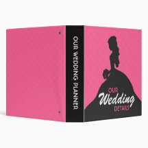 Bride Silhouette Wedding Planner (pink) Vinyl Binder